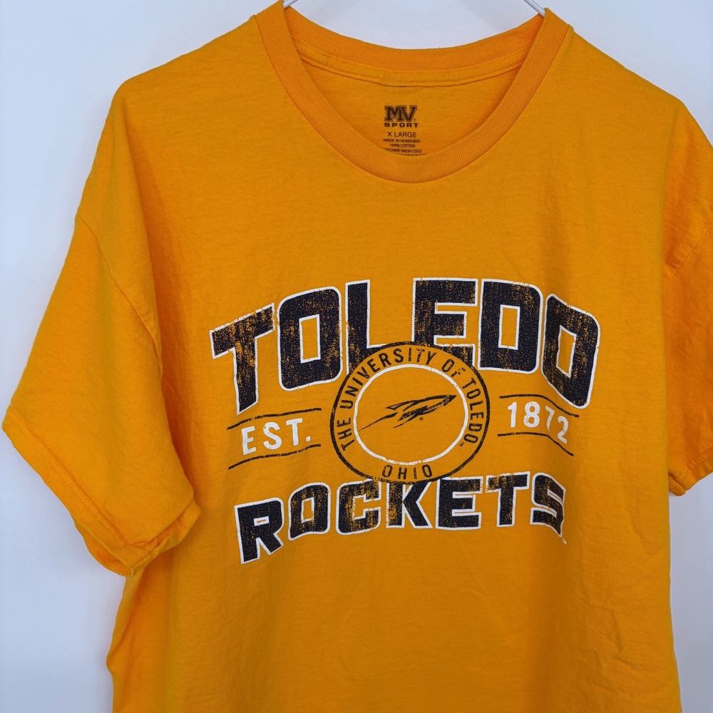 Yellow Toledo‎ Rockets T Shirt XL Men's MV Sport College NCAA Tee - Picture 2 of 6